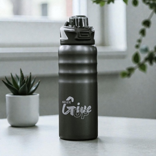 Бутылка "Never Give Up" cерый, 800мл оптом