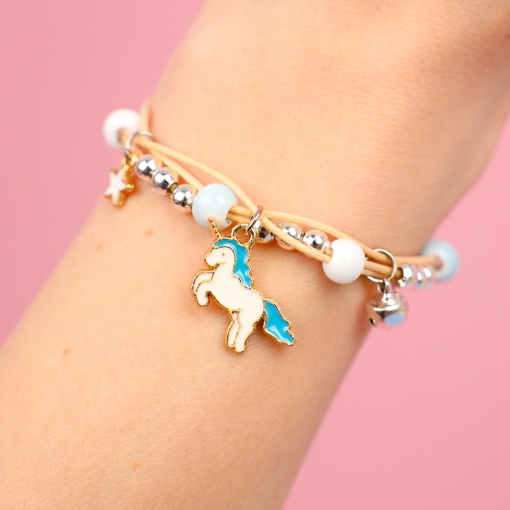 Браслет "Единорог" голубой №444U 