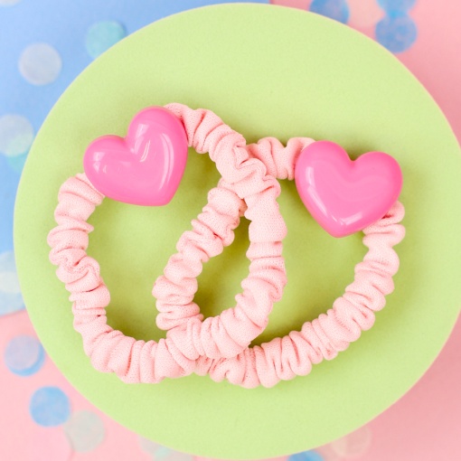Набор резинок для волос "Heart" светло-розовый, 2 шт