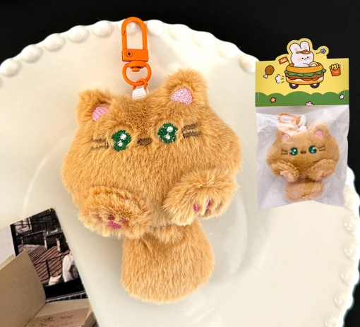 Брелок мягкий "Round animals" котик, рыжий