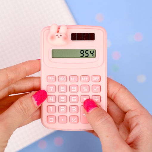 Калькулятор "Cute animals" розовый кролик