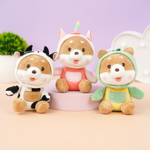 Мягкий брелок "Сиба-ину в шапочке" 11 см