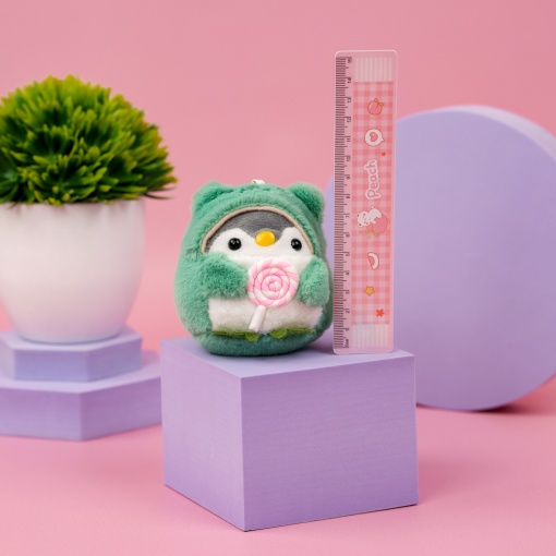 Брелок мягкий "Пингвин в костюме" зеленый 10 см