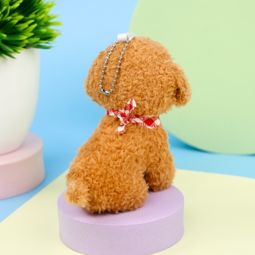 Мягкий брелок "Пудель" коричневый, 12см