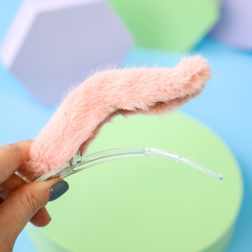 Заколка для волос плюшевая "Fluffy fur", розовый
