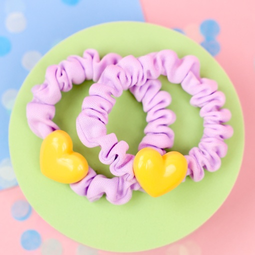 Набор резинок для волос "Heart" фиолетовый, 2 шт