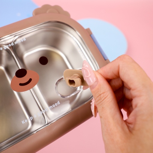 Ланчбокс "Мишка" №6261, коричневый оптом