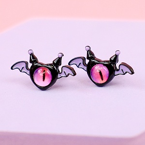 Серьги-гвоздики "Black Monster" №925 черный