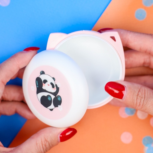 Наушники с чехлом "Панда" №406, розовый (Type-C)