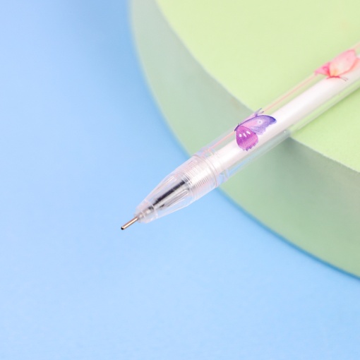 Ручка "Бабочка с блестками" фиолетовый (черный)