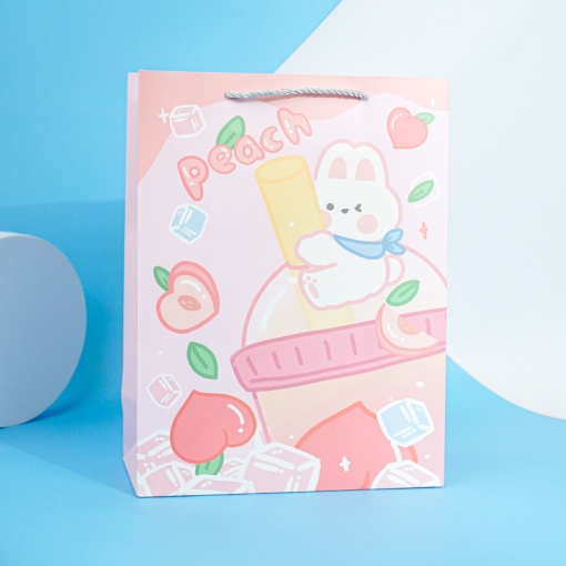 Подарочный пакет "Peach" L 33x25x12 см