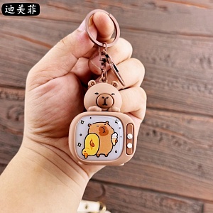 Брелок "Капибара-телевизор" с мороженым