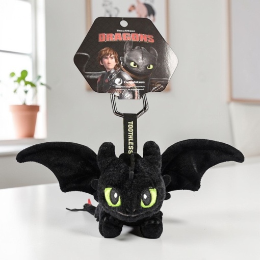 Мягкий брелок "Беззубик" в полете, черный