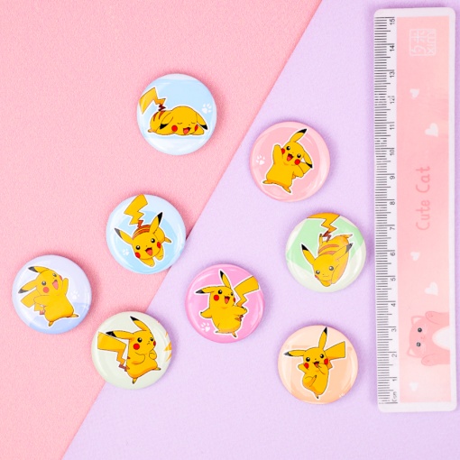 Набор круглых значков "Пика-Пика" 32 мм (8шт)