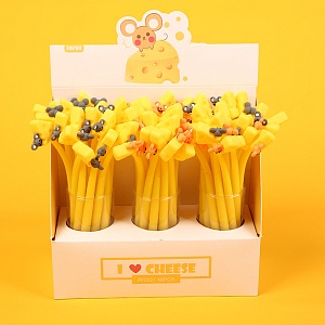 Ручка силиконовая "Мышка с сыром" в ассортименте