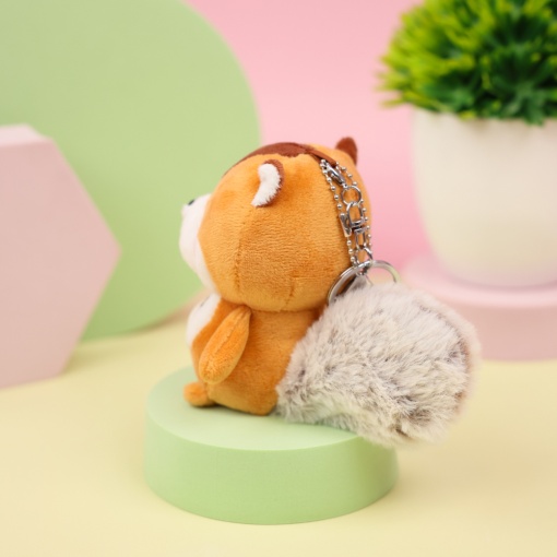 Мягкий брелок "Бурундук" рыжий, 12 см