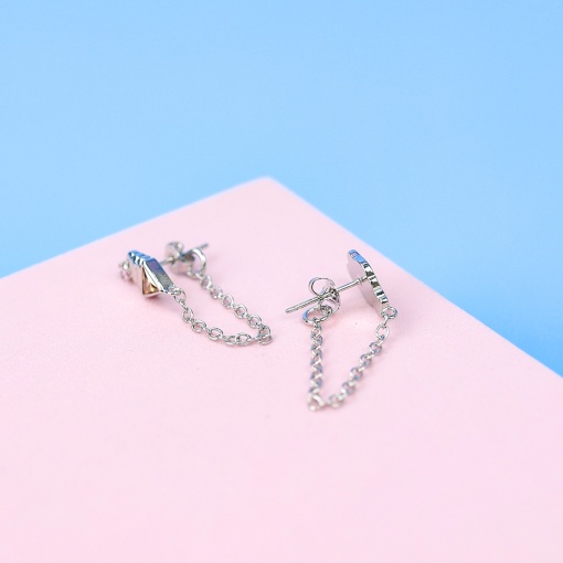 Серьги-гвоздики "Melo & Crystal" серебристый