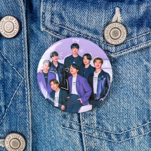 Значок круглый "K-pop" BTS №1, 56мм