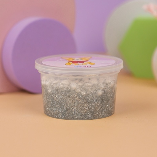 Слайм "Corgi" серебристые блёстки + шарики, 150 гр. STORIZ