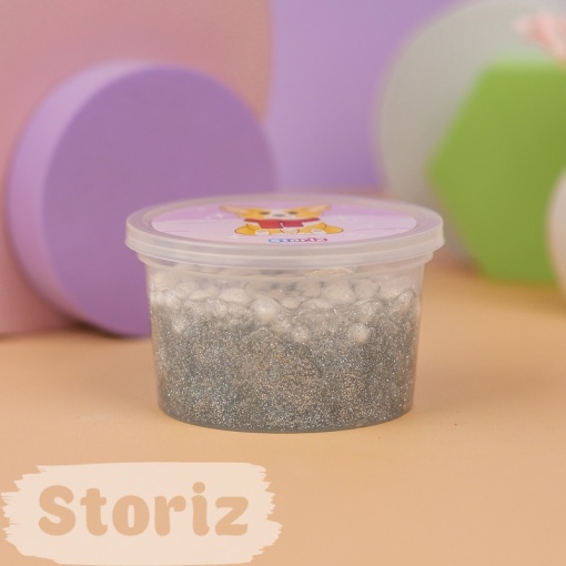Слайм "Corgi" серебристые блёстки + шарики, 150 гр. STORIZ