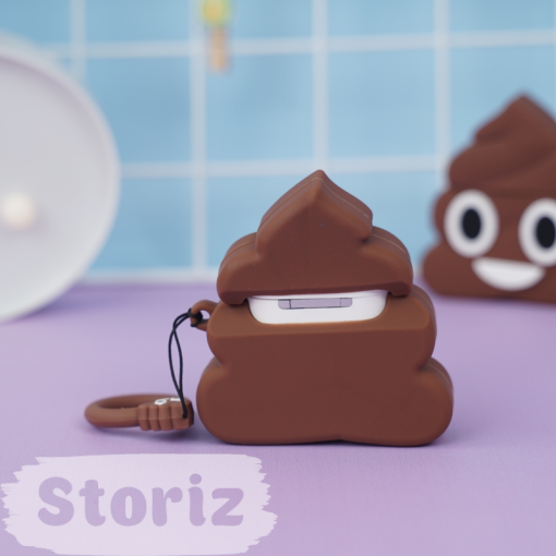 Чехол для AirPods1/2 "Какашка" коричневый