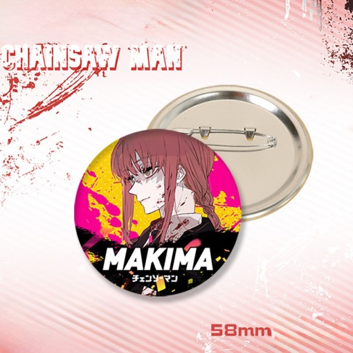 Значок круглый "Человек-Бензопила" Макима 3, 58 мм