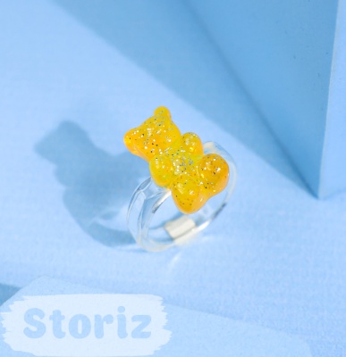 Кольцо "Marmalade bear" желто-оранжевый, JH0536
