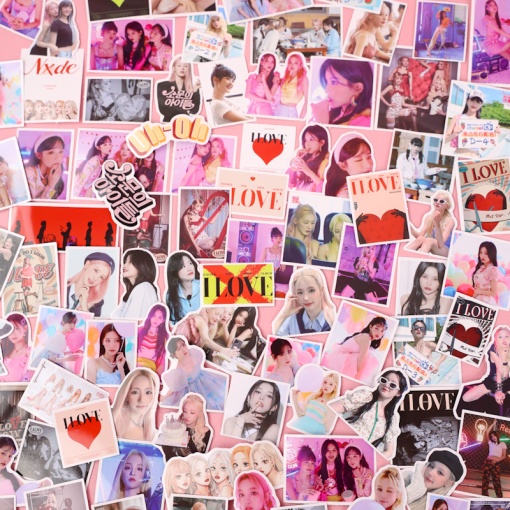 Наклейки для стикер бомбинга "K-POP" G-IDLE I LOVE (105 шт.)