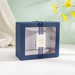 Подарочная коробка "A special gift" темно-синий, 21*18*9см