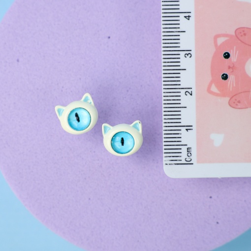 Серьги-гвоздики "White Monster", голубой