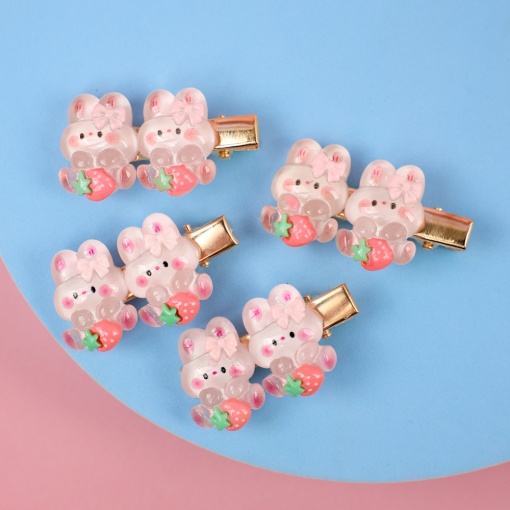 Набор заколок для волос "Strawberry bunny" 2 шт. (в ассортименте)