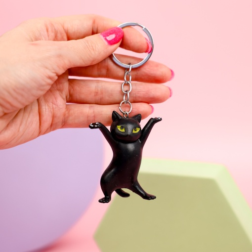 Брелок "Позирующий котик", черный