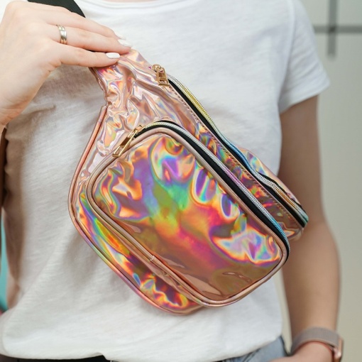 Поясная сумка "Голография" бежевый