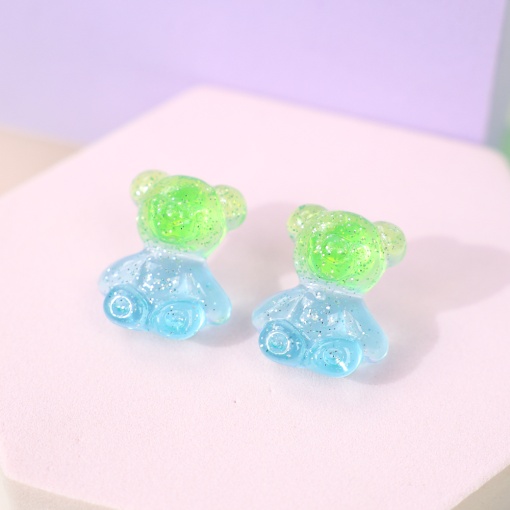 Серьги "Marmalade Bears", зелено-голубой
