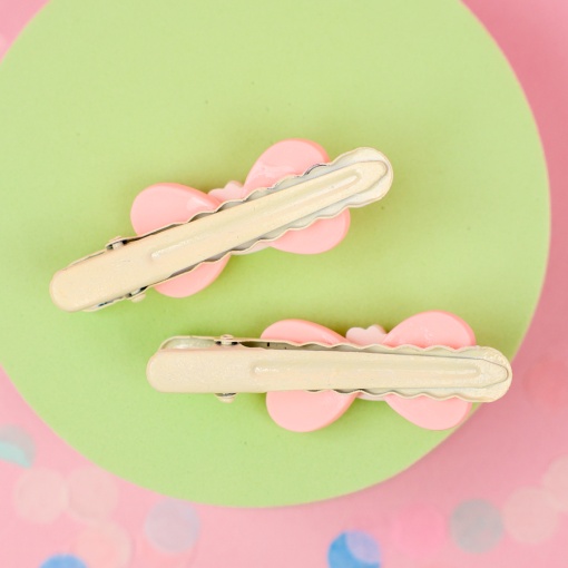 Набор заколок для волос "Love Kt" №1, розовый  2 шт.