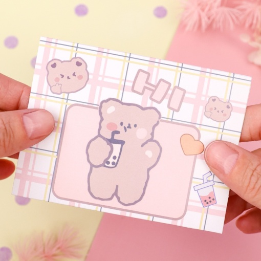 Конверт-открытка "Bear" №03, розовый