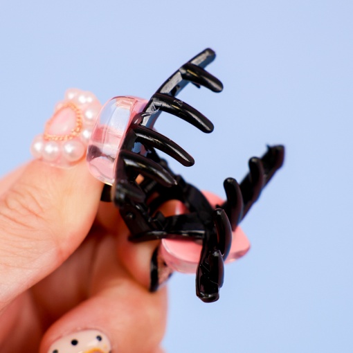 Заколка-крабик для волос "Heart", черный