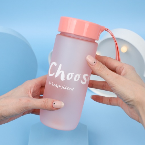 Бутылочка "Believe" матово-розовый, 600 мл оптом