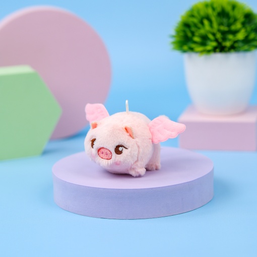 Мягкая игрушка "Заводная Свинка" розовый, 7см
