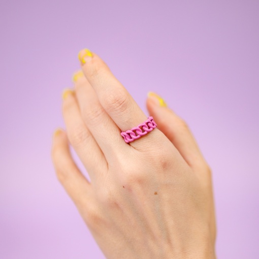 Кольцо "Chain" розовый