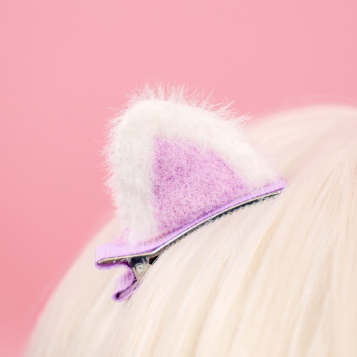 Заколка для волос "Ушки" 2шт, фиолетовый