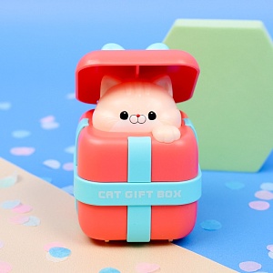 Игрушка заводная "Котик-подарок" розовый