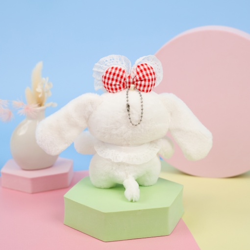 Мягкий брелок "Cinnamon" розово-красный бантик, 12см