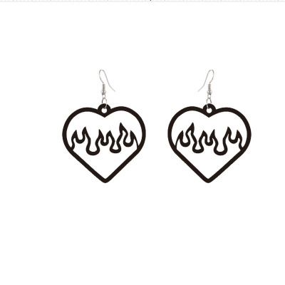Серьги "Fire Heart" черный