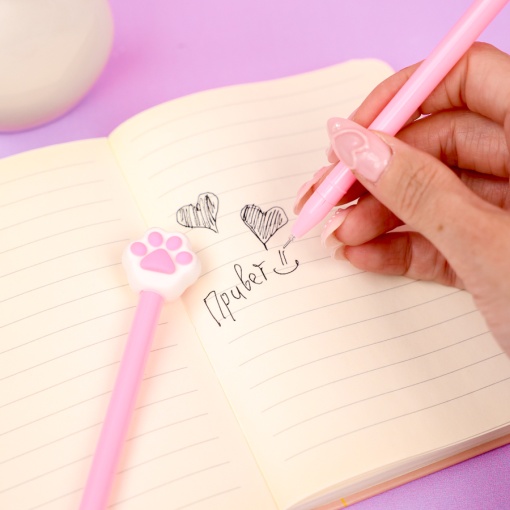 Ручка "Розовая Лапка" в ассортименте 1шт (черный)