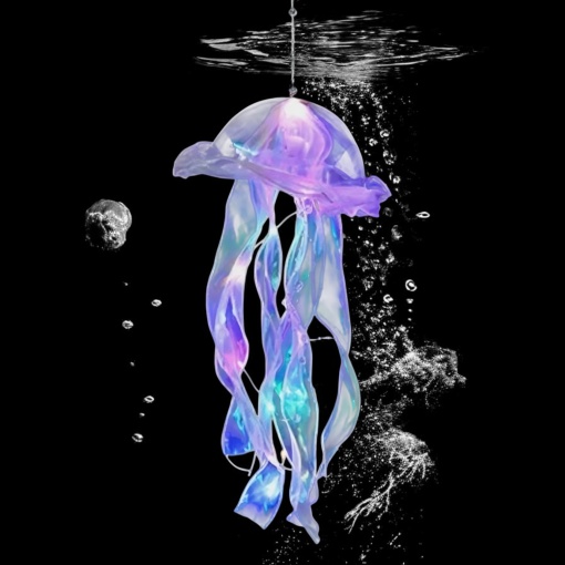 Ночник "Большая медуза" голубой, 16*50см оптом