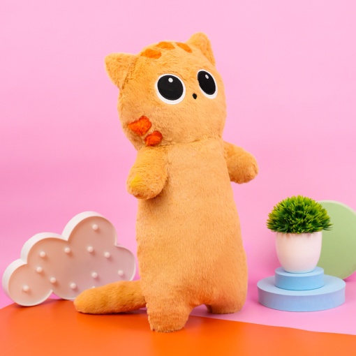 Мягкая игрушка "Глазастый котик" рыжий, 65 см