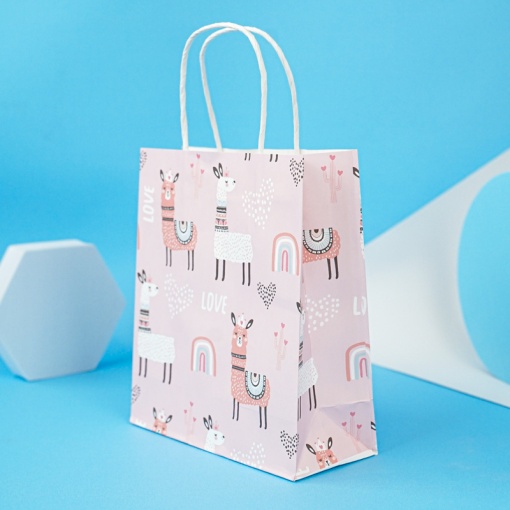 Подарочный пакет "Alpaca Love" 21x18x8 см