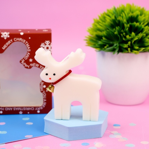 Свеча-арома "НГ Олень" белый 9см оптом