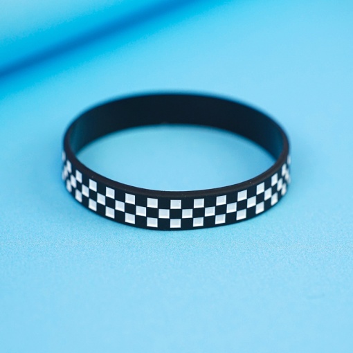 Браслет силиконовый "Black&White" черный (3 ряда)